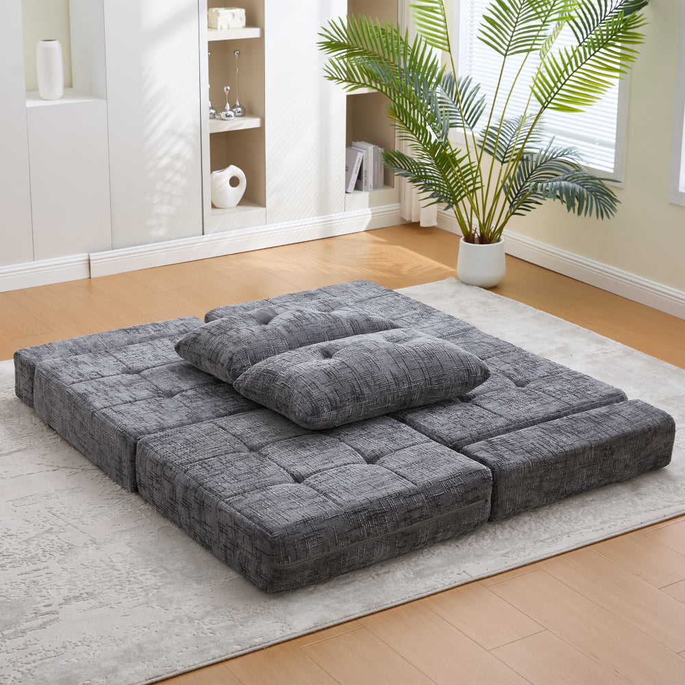 Opvouwbare Slaapbank – Slaapbank Bedbank – Sofa Bed – Logeerbed – Grijs – Hoogwaardig Katoenen Matras – Lichtgewicht & Draagbaar