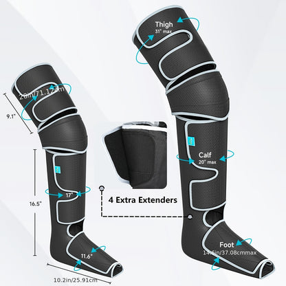 Volledige Beenmassager – Beenmassage – Knie Massager – Kuit Massager – Compressie Massager – Met Verwarmingsfunctie – Instelbare Intensiteit – Zachte Comfortabele Stoffen – Flexibel Design