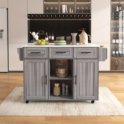 White Modern Foldable Mobile Serving Cart with Storage Doors & Lockable Tabletop - Heavy-Duty Expandable Sideboard on Casters, Non-Wood Cabinet /Dining Room, Space-Saving Furniture (139x46(71)x91.5cm) - Replaceable Feet