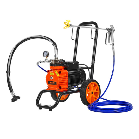 Airless Verfspuit – Verfspuitwagen – Schilderspuit – Membraan Verfspuit – Airless Spuitmachine – 1100W Motor – Metalen Kar Met Wielen