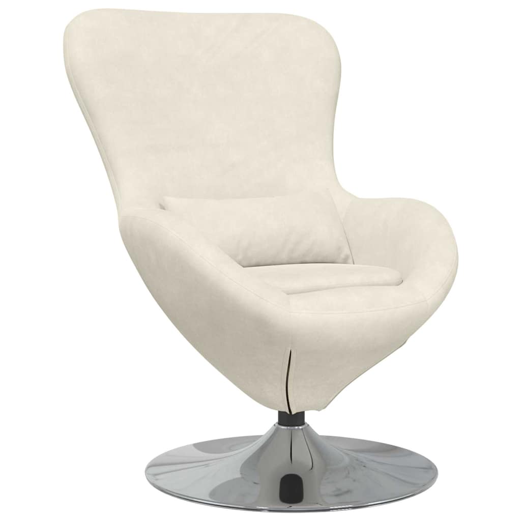Draaifauteuil – Fauteuil – Lounge stoel – Relaxstoel – Draaiende stoel – Crème kleur zonder voetensteun – Zachte stof – 360 graden draaibaar