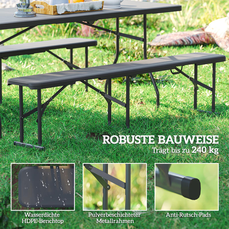 Campingbank – Outdoor Bank – Kampeerbank – Tuinbank – Picknickbank – Draagvermogen 240 kg – Lichtgewicht & Robuust A-frame