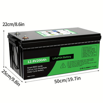 12V 200Ah LiFePO4 Accu – Lithium Accu – Loodaccu Vervanger – Energieopslag Batterij – Langdurig Gebruik – 8000+ Laadcycli – Battery Management Systeem
