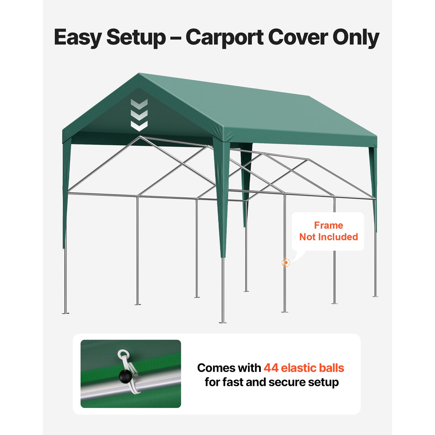 Carport Hoes – Vervangende Zeil – Carport Doek – Carport Oksel – Garage Tent Hoes – Donkergroen – 3 x 6 Meter – UV-Bestendig & Waterdicht