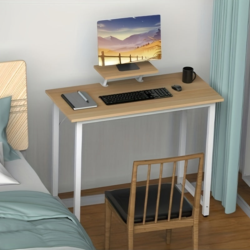 Space-Saving Office Desk 80x40x75cm With Monitor Mount | Nordic Home Office Desk Compact 40cm Width | 80x40cm Slim Desktop Fits 27-inch Monitor + Laptop