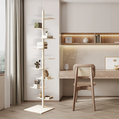 Boekenkast – Boekenrek – Vakkenkast – Opbergkast – Stellingkast – 9-laags – Draaibaar Met Metalen Frame – Smal Hoog Design