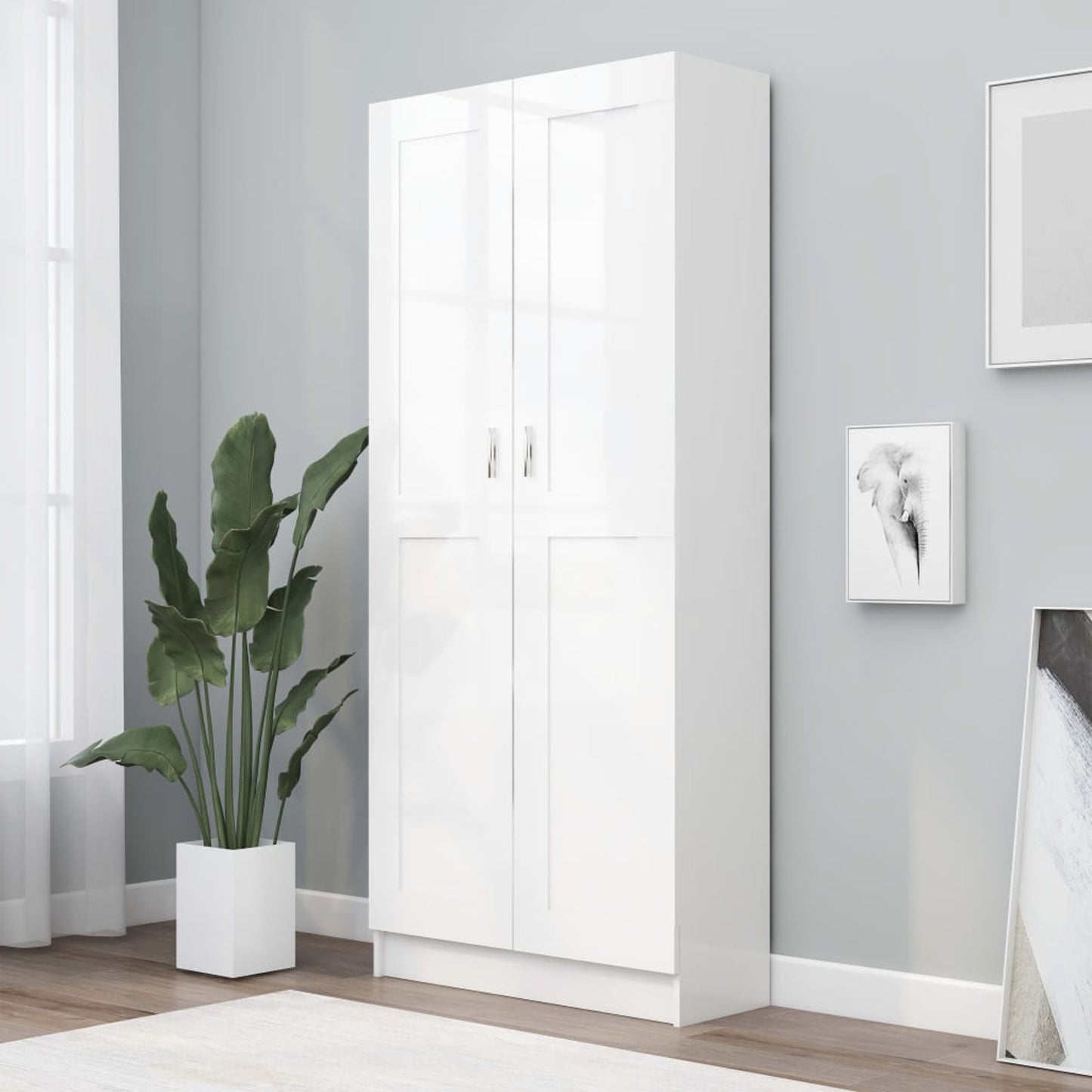 Boekenkast – Boekenrek – Vakkenkast – Opbergkast – Wandkast – Wit Design – 82,5x30,5x185,5 cm – Hoogwaardig Engineered Wood