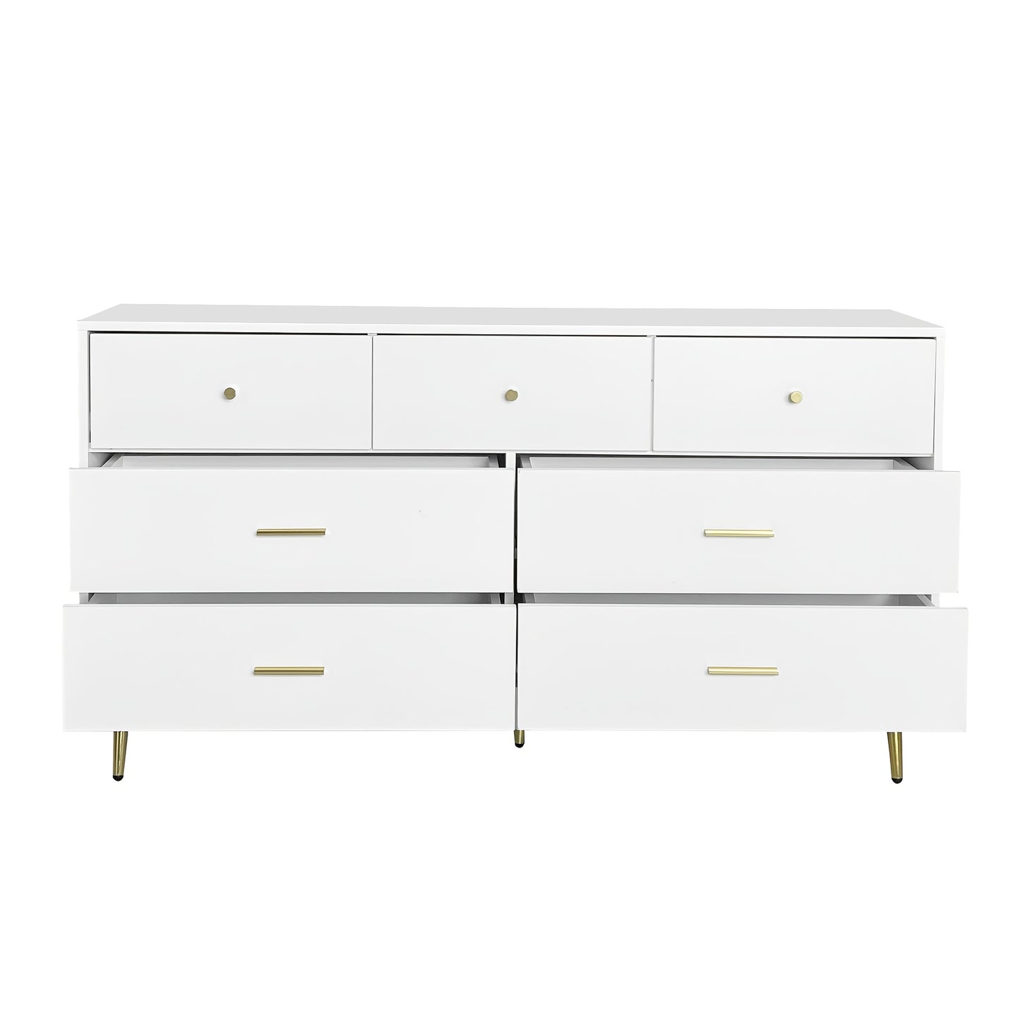 Furniture Piece with Multiple Drawers And Golden Details, Suitable for Dining Room Or Kitchen, Measuring 140*35*76Cm.