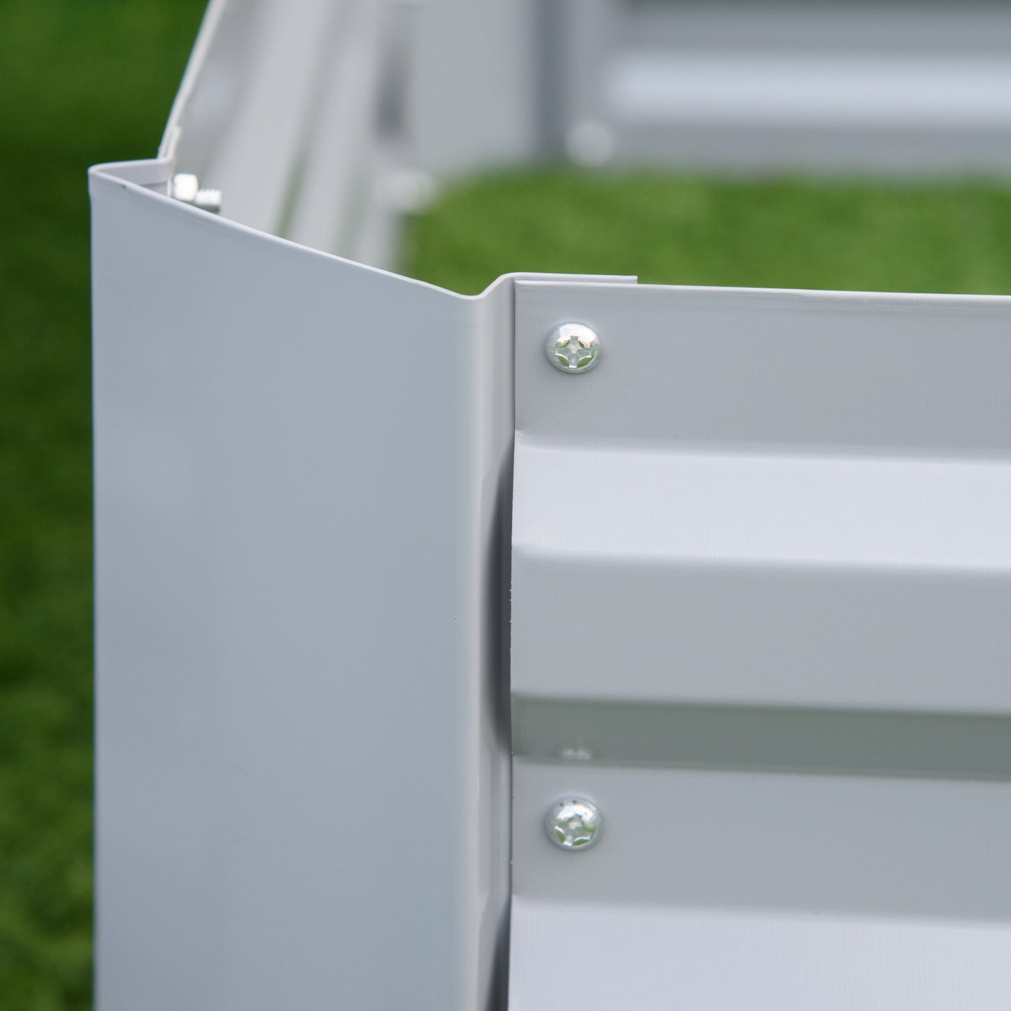 Bloembak – Plantenbak – Tuinbak – Bloembakset – Kruidenbak – Grijs – Set van 2 – Stalen Frame – Open Bodem – 100x100x30 cm