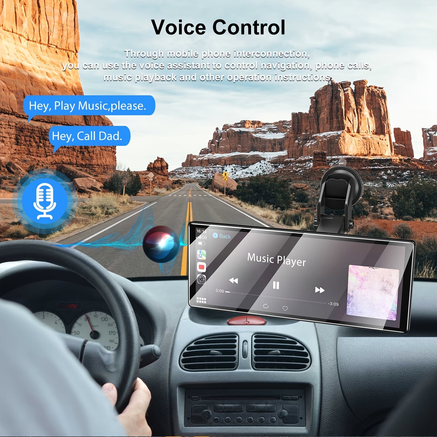 11,3 inch Draadloze Carplay Display – Multimediasysteem – Navigatiesysteem – Touchscreen Radio – Auto Entertainment – Met Dual Camera & GPS Antenne – 4K Voorste Dashcam & 1080P Achteruitrijcamera