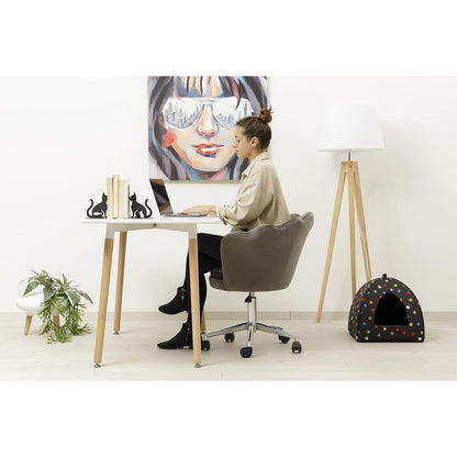Velvet Bureaustoel – Fauteuil – Werkstoel – Stoel met Wieltjes – Bureaustoel Met Verstelbare Hoogte – Zachte Velvet Bekleding – Draaibare Vijfsterbasis