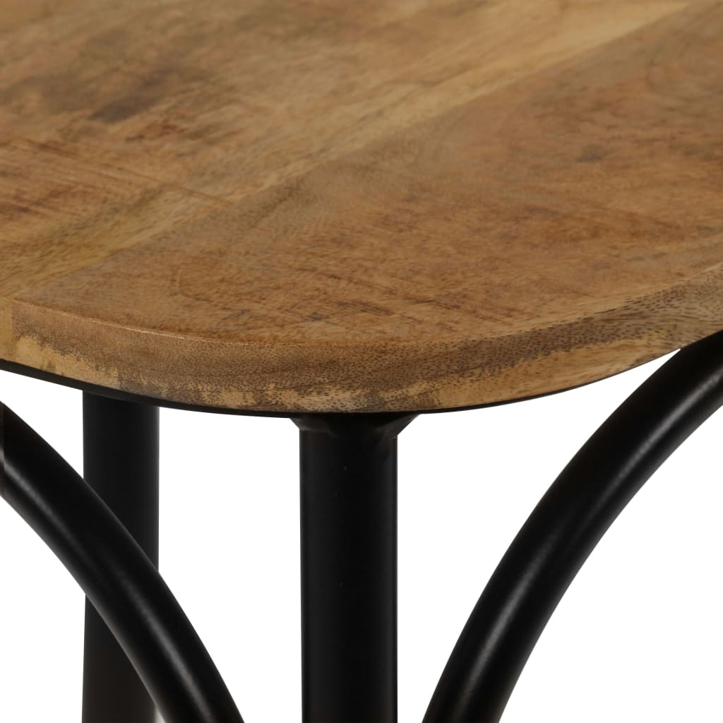 Eettafelstoel – Eetkamerstoel – Stoel – Kuipstoel – Meubel – Massief Mangohout – Zwart Stalen Frame – Handgemaakt – Duurzaam & Stevig