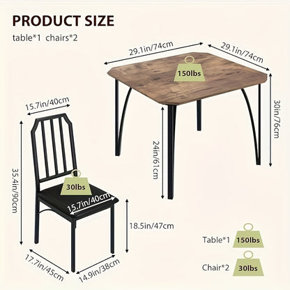 Eettafel – Keukentafel – Tafeltje – Tafelset – Eetkamertafel – Compact Rond Design – Stevig MDF Met PU Zitkussens