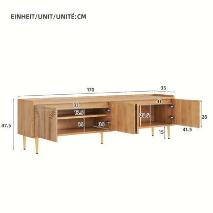 tv meubel – tv kast – tv meubelen – media meubel – dressoir – glazen deuren – goudkleurige handgrepen – volledig gemonteerd – stevige vloerstandaard