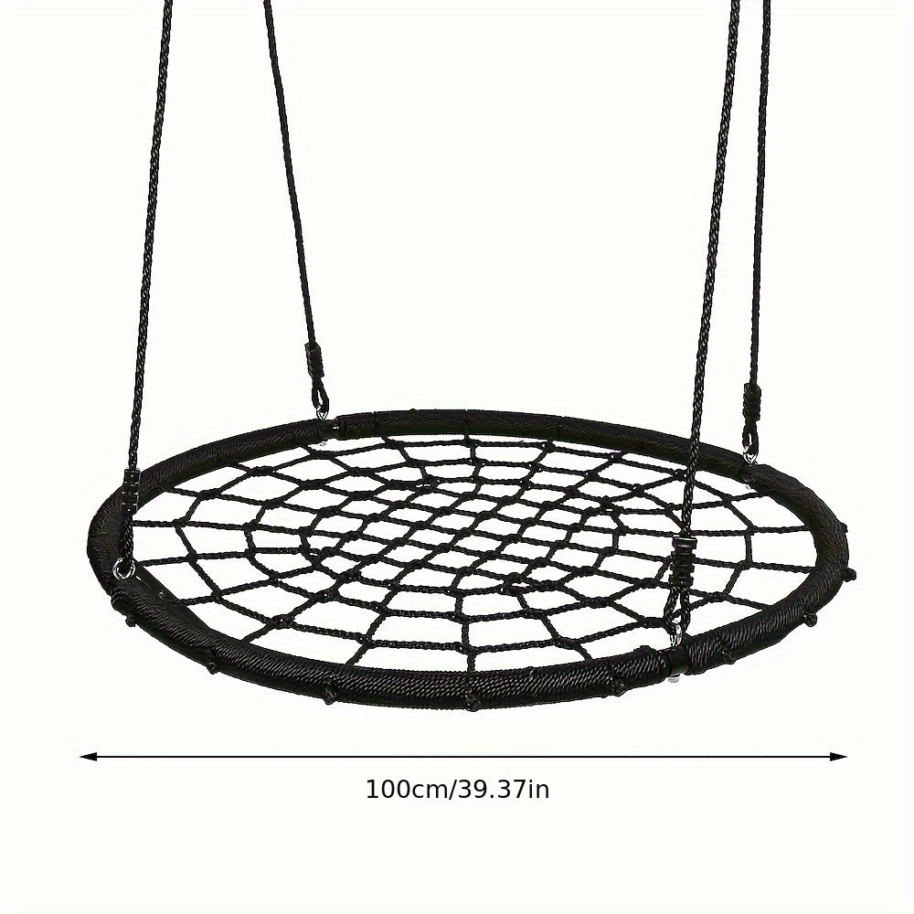 Hangstoel – Schommelstoel – Zweefstoel – Vleugelstoel – Neststoel – 100 cm Diameter – Draagvermogen 200 kg – Weerbestendig PE-touw – Inclusief Ophangbeugel