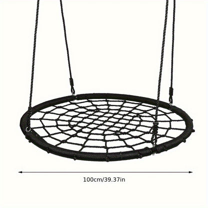 Hangstoel – Schommelstoel – Zweefstoel – Vleugelstoel – Neststoel – 100 cm Diameter – Draagvermogen 200 kg – Weerbestendig PE-touw – Inclusief Ophangbeugel