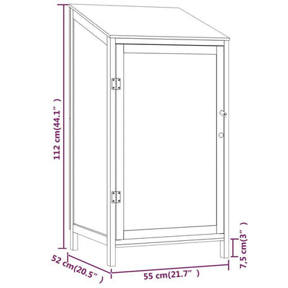 Buitenopberghut – Tuinkast – Tuinberging – Buitenberging – Opbergkast – Compact Formaat – Stevig Stalen Frame – Koperen Dak – Diep Bruin – 55x52x112 cm – Weerbestendig Design