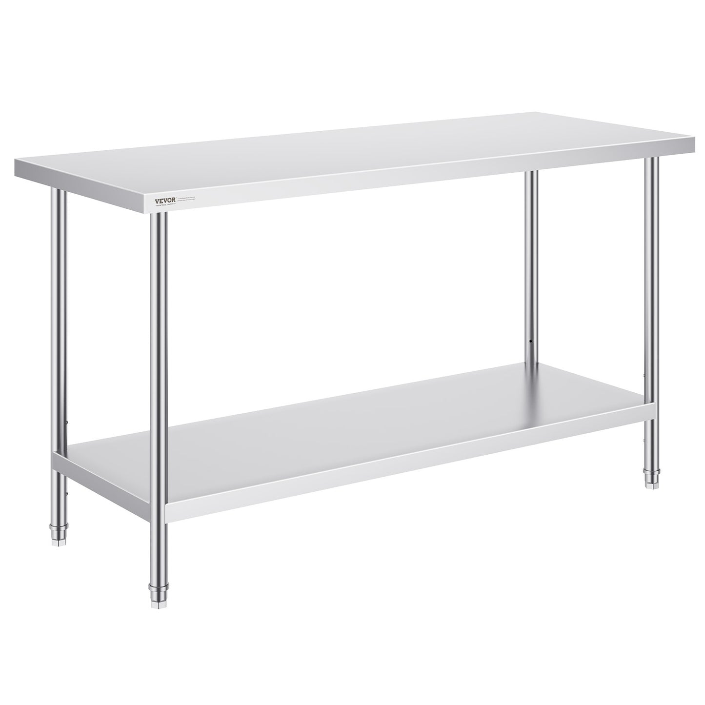 Werktafel Roestvrij Staal – Werkbank Keukentafel Tafeltje Werkoppervlak – 152x61x86 cm – Hygiënisch Stevig Duurzaam – Professioneel Gebruik Ergonomisch