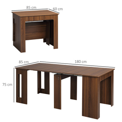 Eettafel – Keukentafel – Uitschuiftafel – Klaptafel – Tafel – Houtlook – Uitschuifbaar – Met Wieltjes – 180x85x75 cm – Ruimtebesparend Design