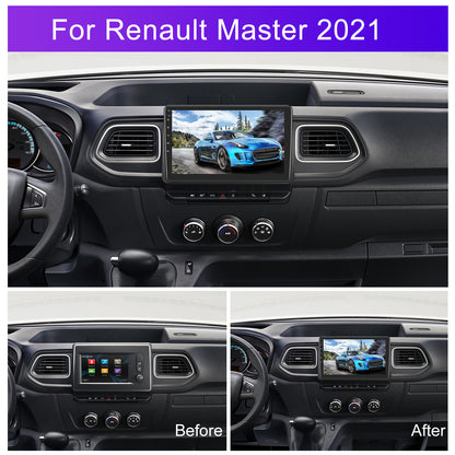 Car Stereo Renault Master – Autoradio – Multimedia Systeem – Navigatie Unit – Dashbord Headunit – 10,1 Inch HD Touchscreen – Draadloos CarPlay & Android Auto – Inclusief AHD Achteruitrijcamera & Stuurbediening
