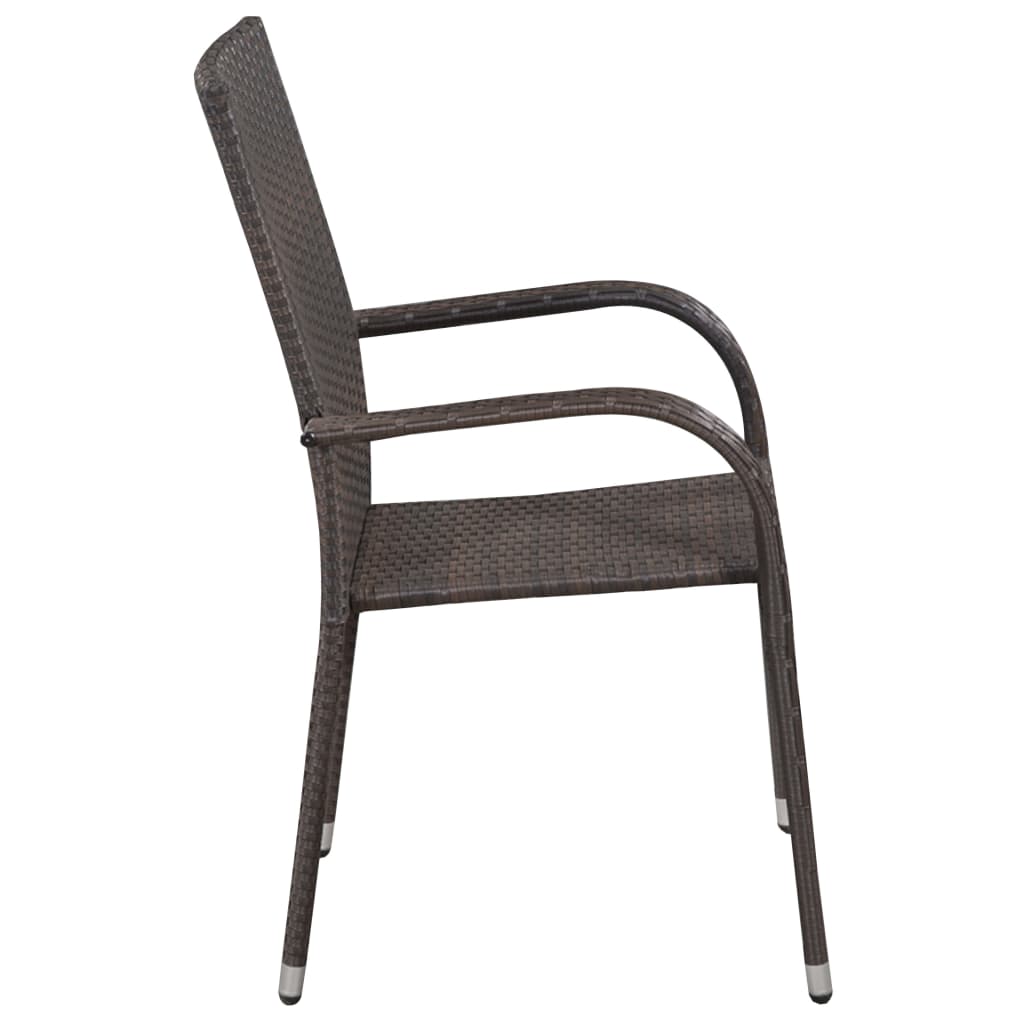 Tuinstoelen – Buitenstoelen – Terrasstoelen – Stapelbare Stoelen – Poly Rattan – Weerbestendig – Lichtgewicht