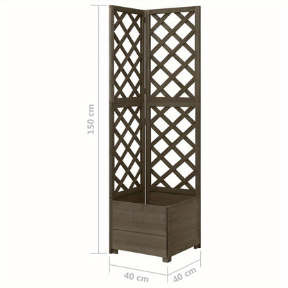 Tuinrek – Plantenrek – Klimrek – Plantensteun – Hoekplantenbak – Massief Grenenhout – 150 cm Hoogte – Ruime Bloemenbak 37x37x25 cm
