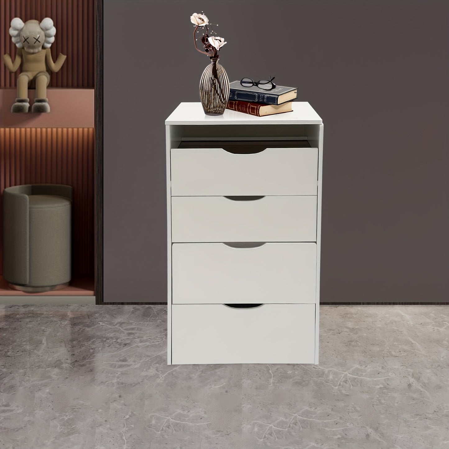 Make-up Tafel – Schminktisch – Dressing Table – Vanity Desk – Make-up Meubel – Compact Formaat – 3 Lades Met Verborgen Opbergruimte – Crèmewit