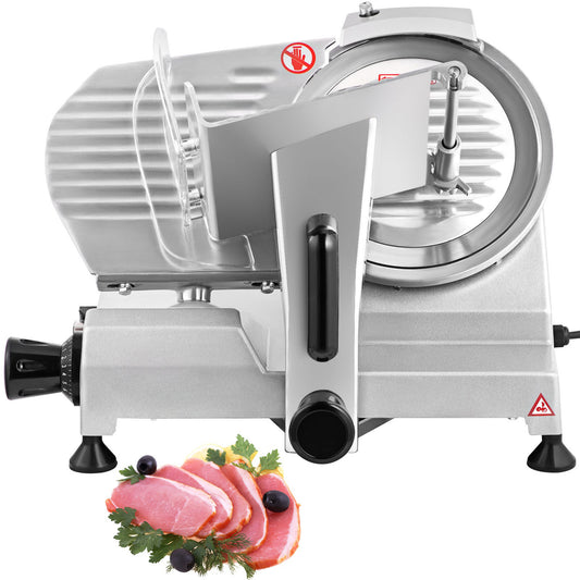 Elektrische Vleessnijder – Foodsnijder – Kaassnijder – Broodsnijder – Vlees- en Foodsnijmachine – 8 Inch Koolstofstalen Mes – 200W Motor – Instelbare Dikte 0-12mm