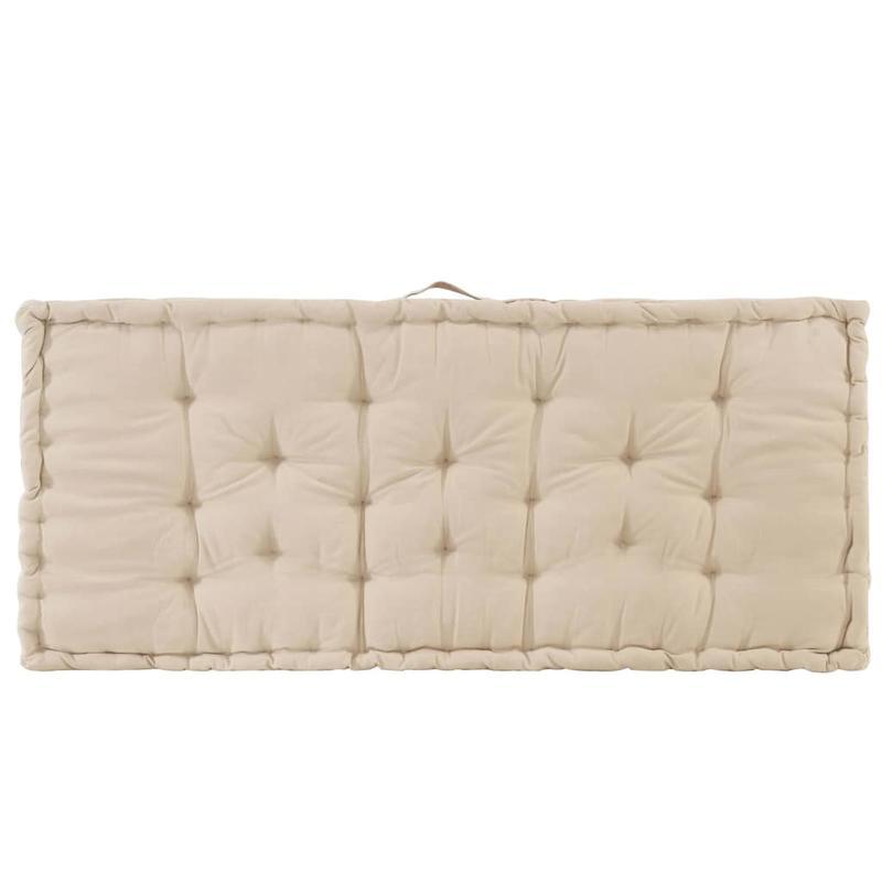 Palletkussen – Zitkussen – Tuinkussen – Loungekussen – Palletbankkussen – Beige – 120x80x10 cm – Comfortabele Dikke Zitlaag – Onderhoudsvriendelijk & Machinewasbaar