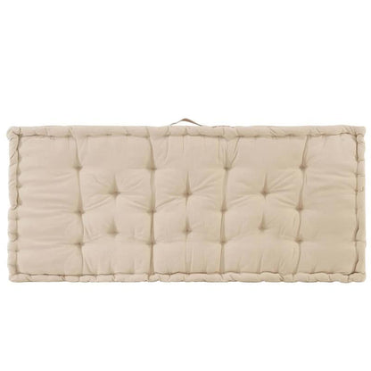 Palletkussen – Zitkussen – Tuinkussen – Loungekussen – Palletbankkussen – Beige – 120x80x10 cm – Comfortabele Dikke Zitlaag – Onderhoudsvriendelijk & Machinewasbaar