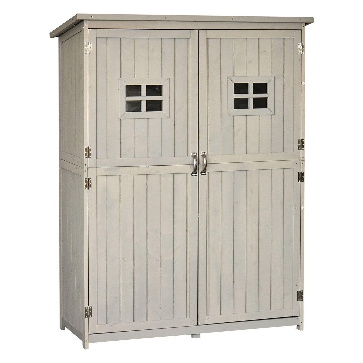 Tuinhuisje – Tuinkast – Tuinschuur – Opbergkast – Berging – Met Bitumen Dak – Massief Voorgeolied Vurenhout – 128x50x164 cm – 2 Planken