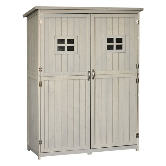 Tuinhuisje – Tuinkast – Tuinschuur – Opbergkast – Berging – Met Bitumen Dak – Massief Voorgeolied Vurenhout – 128x50x164 cm – 2 Planken