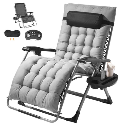 Zero Gravity Stoel – Relaxstoel – Ligstoel – Loungestoel – Tuinstoel – Grijs – Verstelbare Rugleuning 90°-170° – Stevig Stalen Frame 225 kg Draaggewicht