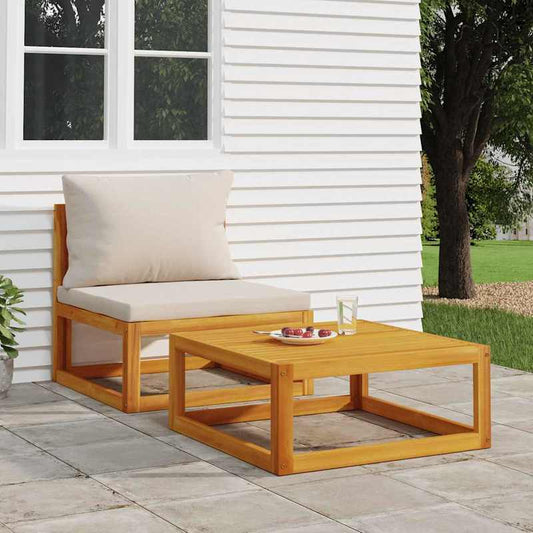 Tuinbank – Loungeset – Buitenbank – Zitbank – Buitenmeubel – Massief Acaciahout – Inclusief Kussens – Compact 2 Zits