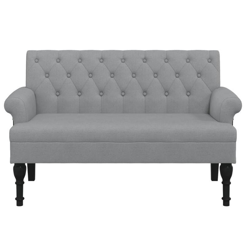 Bankstel – Zitsalon – Zitbank – Sofa – 2-zitsbank – Lichtgrijs – Hardhouten Frame – Stofbekleding – 120x62x75,5 cm – Comfortabele Rugleuning