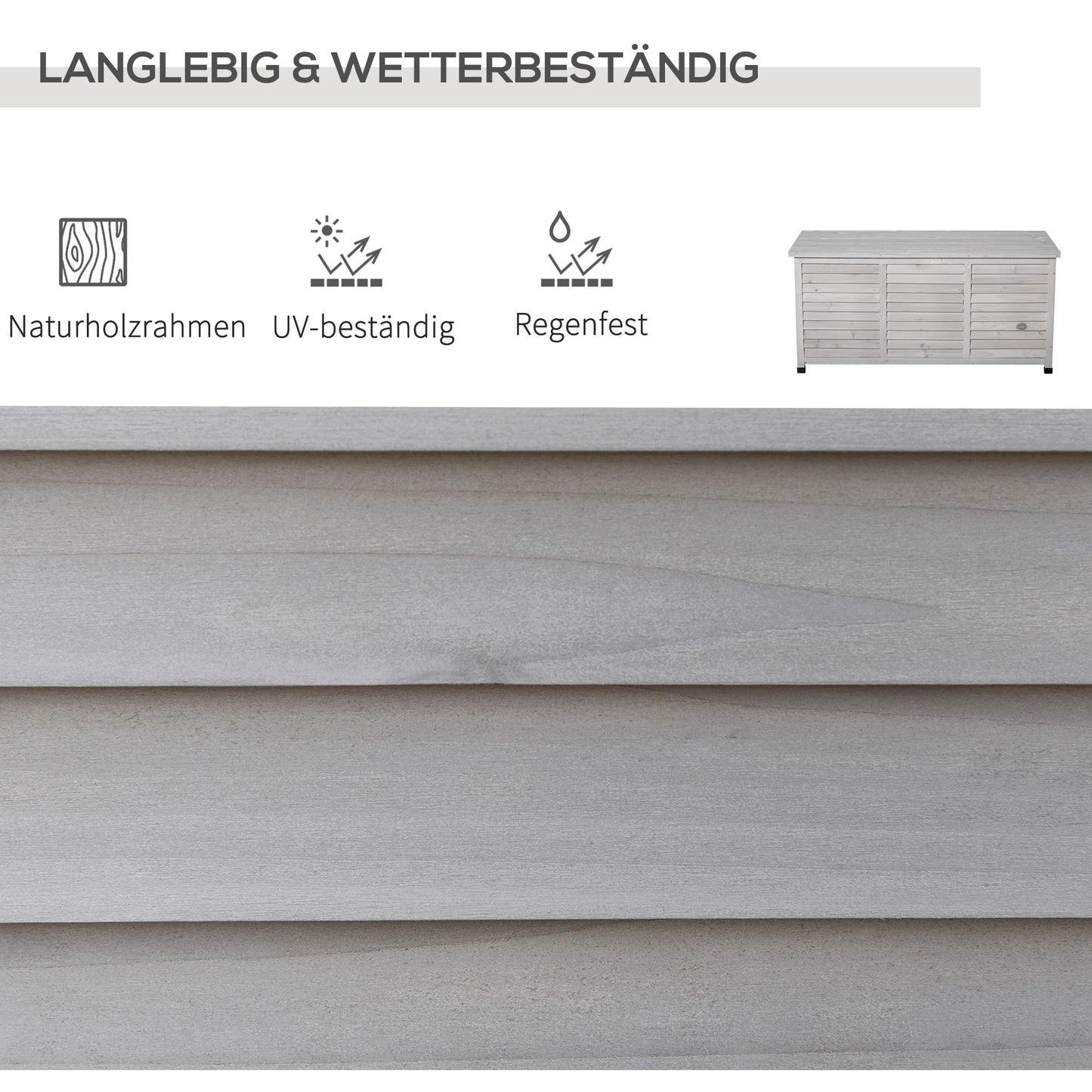Tuinbox – Kussenbox – Opbergbox – Tuinkist – Tuinopbergkast – Weerbestendig – Stevig Vurenhout – Flip-Top Deksel – Waterdichte Coating – Antislip Voeten