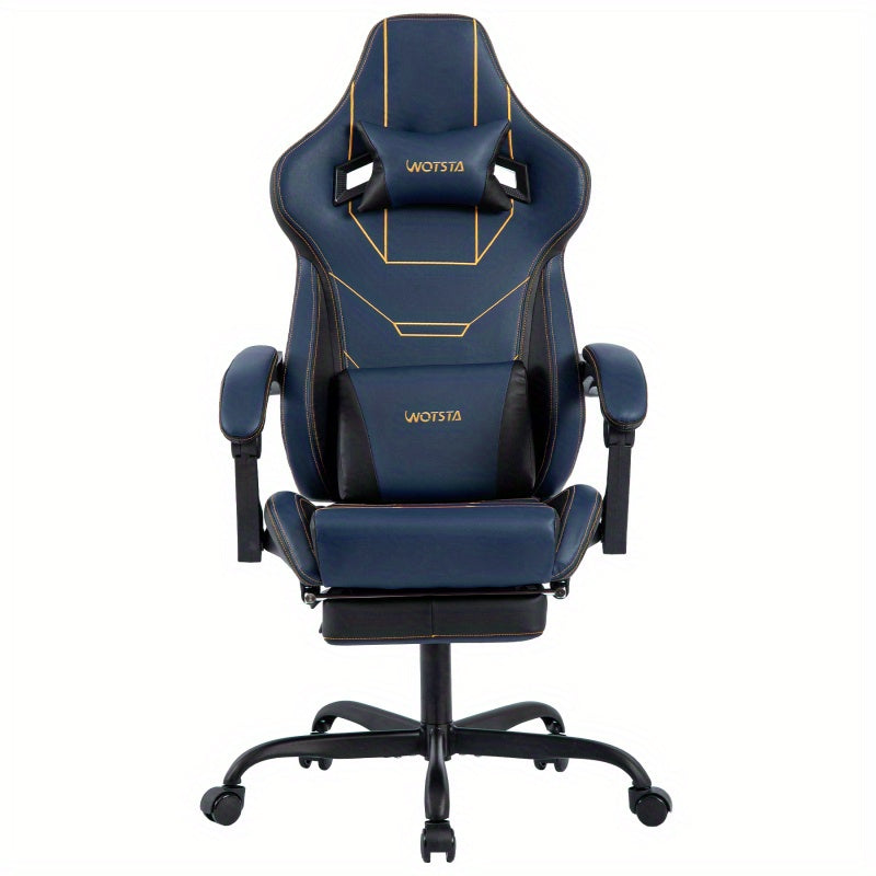 Gamingstoel – Gamestoel – Bureaustoel – Gaming Chair – Game Stoel – Ergonomisch ontwerp – Verstelbare rugleuning – Blauw