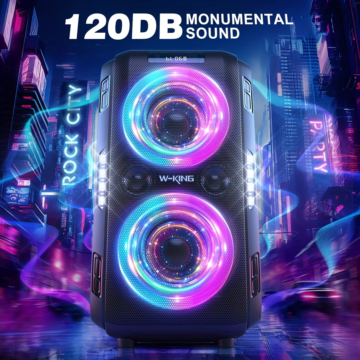 Draadloze Speaker – Bluetooth Luidspreker – Portable Subwoofer – Outdoor Speaker – Stereo Box – 200W Krachtig Geluid – 76500mAh Lange Batterijduur