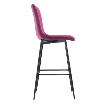 Velvet Fauteuils – Fluwelen Stoelen – Relaxfauteuils – Zithoeken – Loungestoelen – Set Van 2 – Zwarte Houten Structuur – Comfortabele Rugleuning Met Voetensteun – Bordeaux