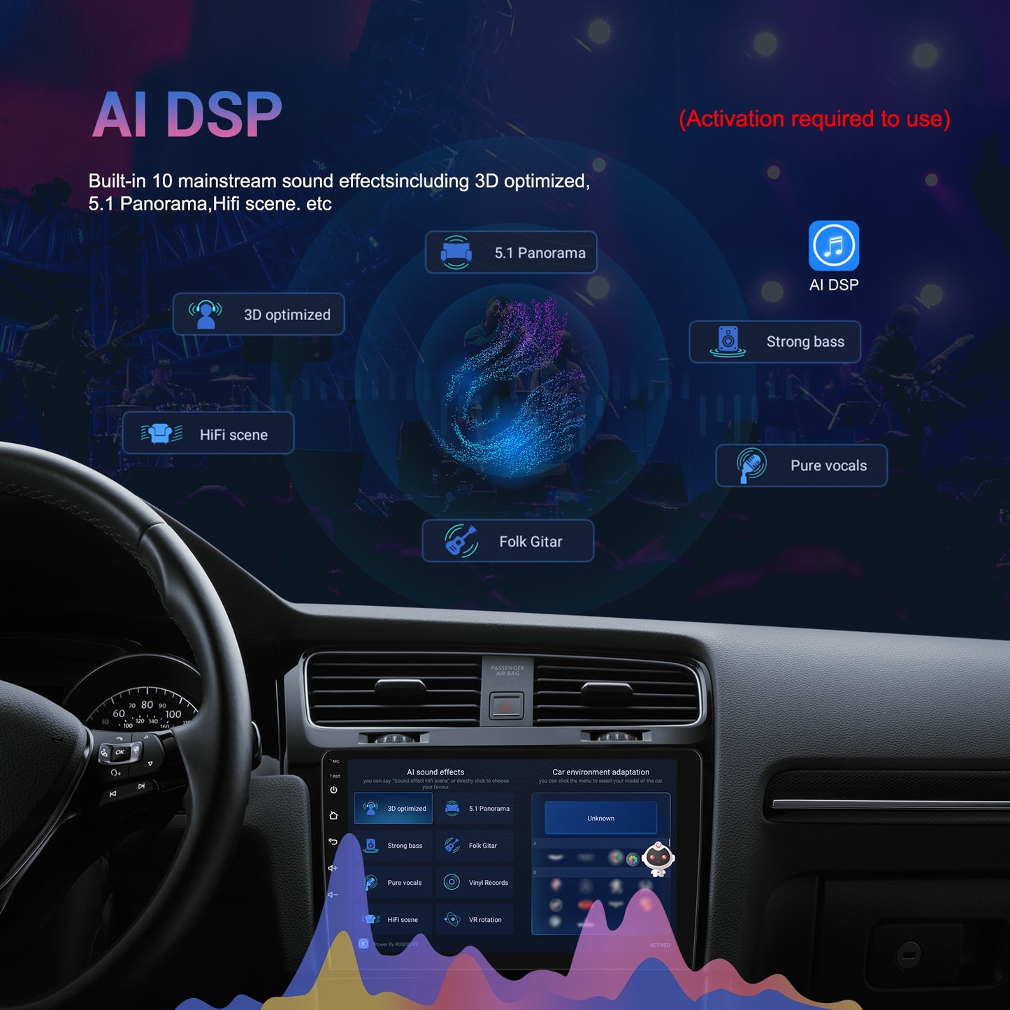 Autoradio – Android Autoradio – 2-DIN Autoradio – Carplay Radio – DAB+ Radio – 10,1 Inch Touchscreen – Draadloos CarPlay & Android Auto