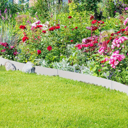 Tuinrand – Borderrand – Perkafscheiding – Gazonrand – Maaikant – Flexibel 20 cm Hoog – Gegalvaniseerd Metaal