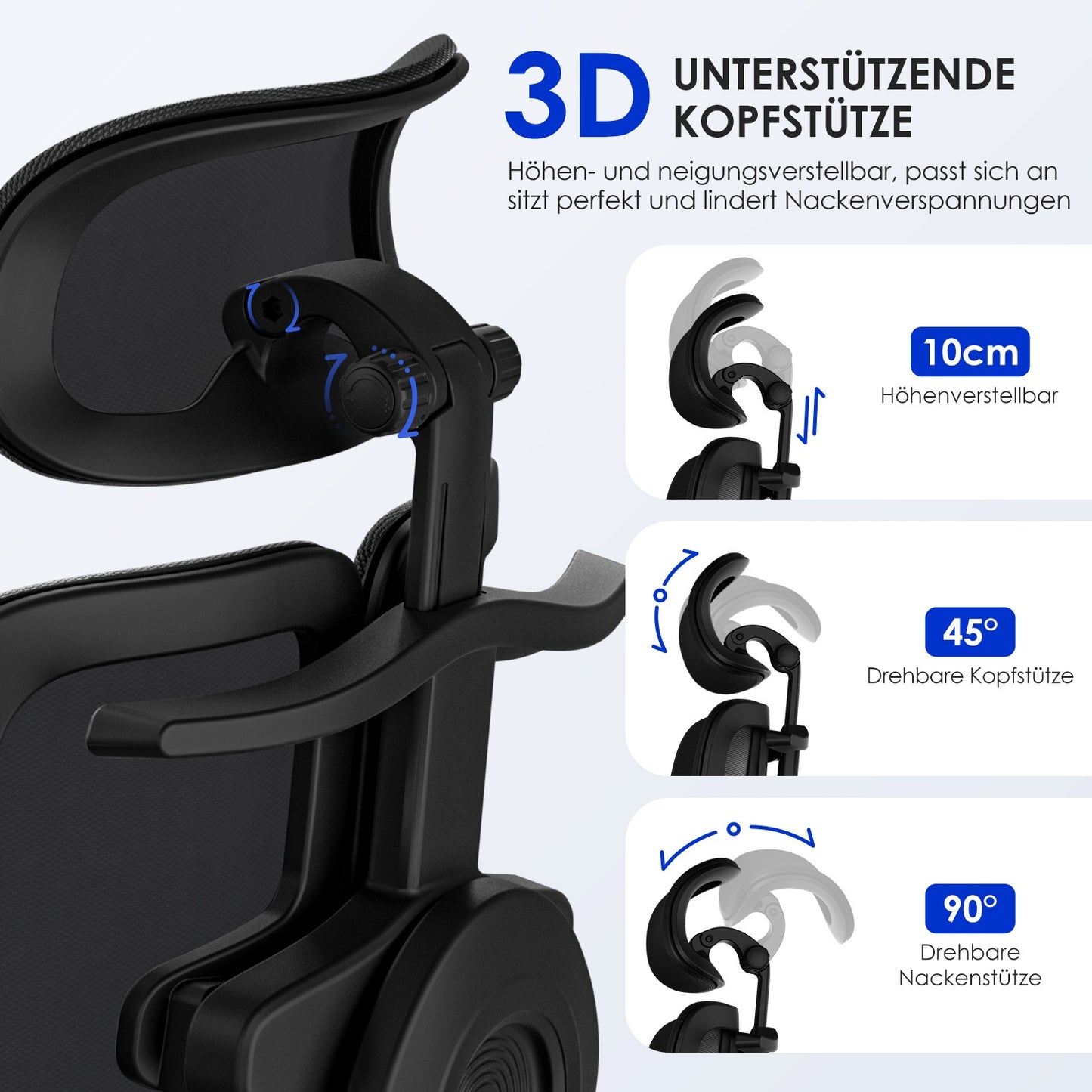 Airchros Ergonomic Office Chair with Adjustable Height, Comfortable Armrests, Lumbar Support & Footrest – Black Plastic/Metal Frame for Home, Gaming, or Desk Use, Desk Chair