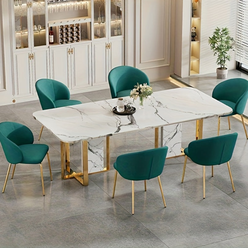 Groene Eetkamerstoelen – Stoelen – Armleuningstoelen – Keukenstoelen – Woonkamerstoelen – Comfortabele Zitting – Gouden Poten