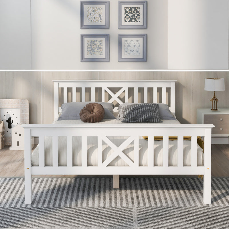 Tweepersoonsbed – Bedframe – Opbergbed – Slaapbank – Ledikant – Massief Dennehout – Vintage Design – 140x200 cm