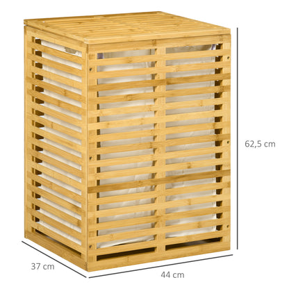 Bamboe Wasmand – Wasbak – Wascontainer – Wäschemand – Wasopberger – Met Afneembare Waszak – Duurzaam Natuurlijk Materiaal – 44x37x62,5 cm