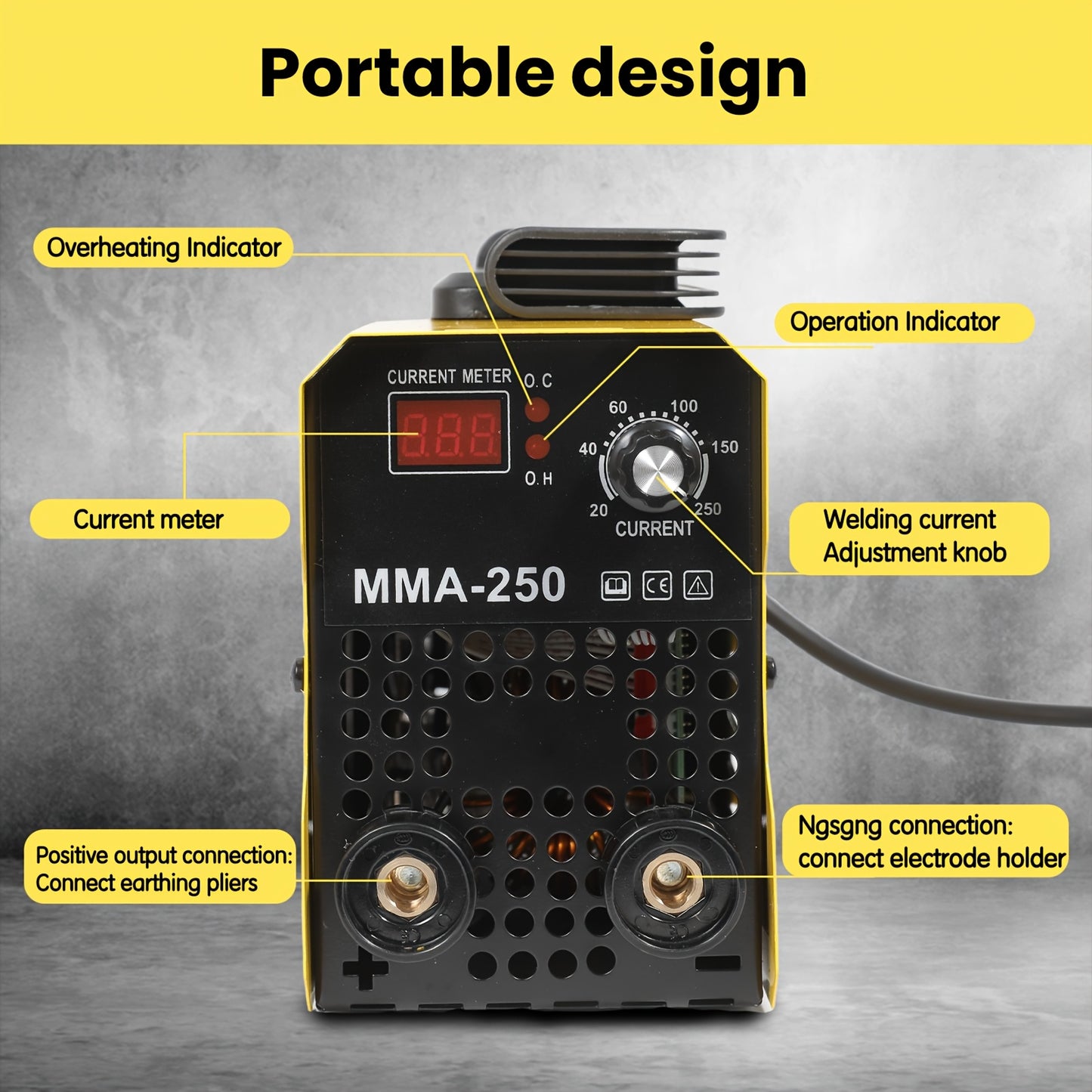 Lasapparaat – Mini Welder – ARC Lasmachine – Elektrode Lasser – MMA Inverter – Compact & Lichtgewicht – IGBT Technologie – Instelbaar 20-250A