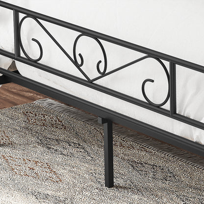 Bedframe – Tweepersoonsbed – Metalen Bed – Platformbed – Stalen Frame – Geschikt Voor Matras 140x190 cm – Robuust En Stabiel – Ruimte Onder Het Bed - Zwart