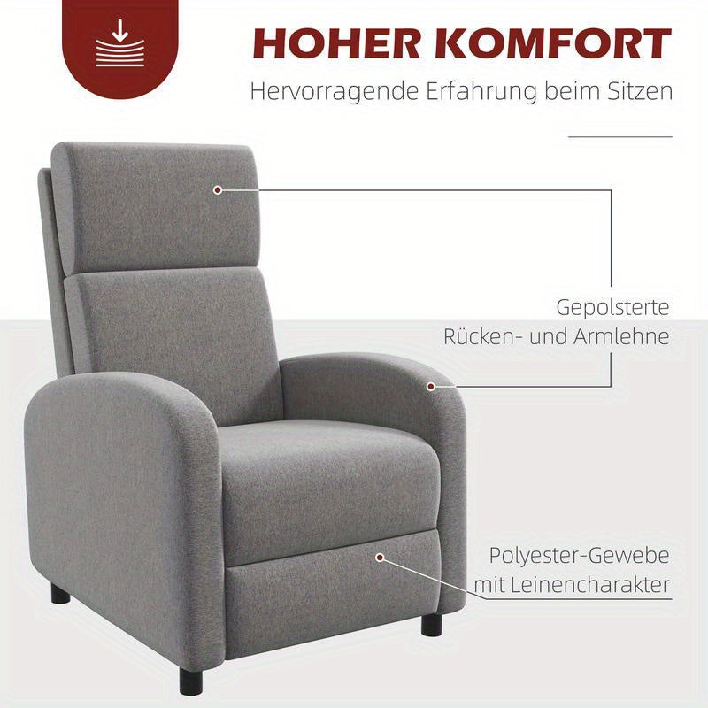 Relaxfauteuil – Schommelstoel – Ligstoel – Fauteuil – Relaxstoel – 160° Verstelbaar – Robuust Metaal-Kunststof Frame – Zacht Gevoerd – Compact Ontwerp – Grijs