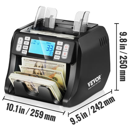 Geldtelmachine – Biljettelmachine – Geldteller – Geldtellers – Valsgelddetector – 1200 Biljetten per Minuut – 4-Voudige Valsgeldcontrole