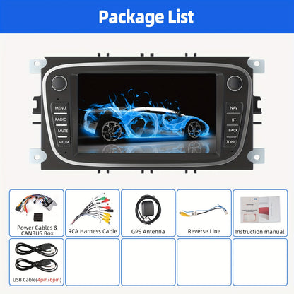 Autoradio – Auto Stereo – Multimedia Speler – 2-DIN Radio – Car Radio – 7-Inch Touchscreen – Android 14 Systeem – 4GB RAM, 64GB Opslag